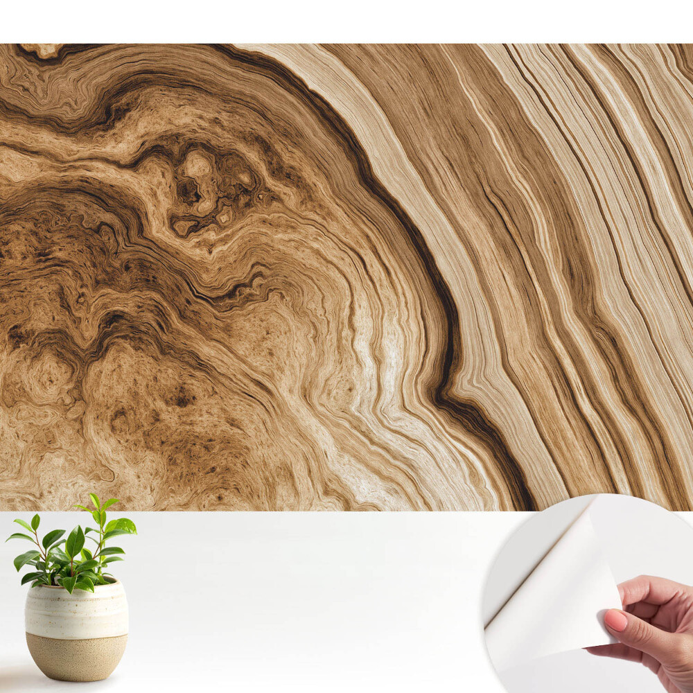 Tapeta fotograficzna samoprzylepna Organiczne linie drewna ziemiste odcienie zrównoważony klimat