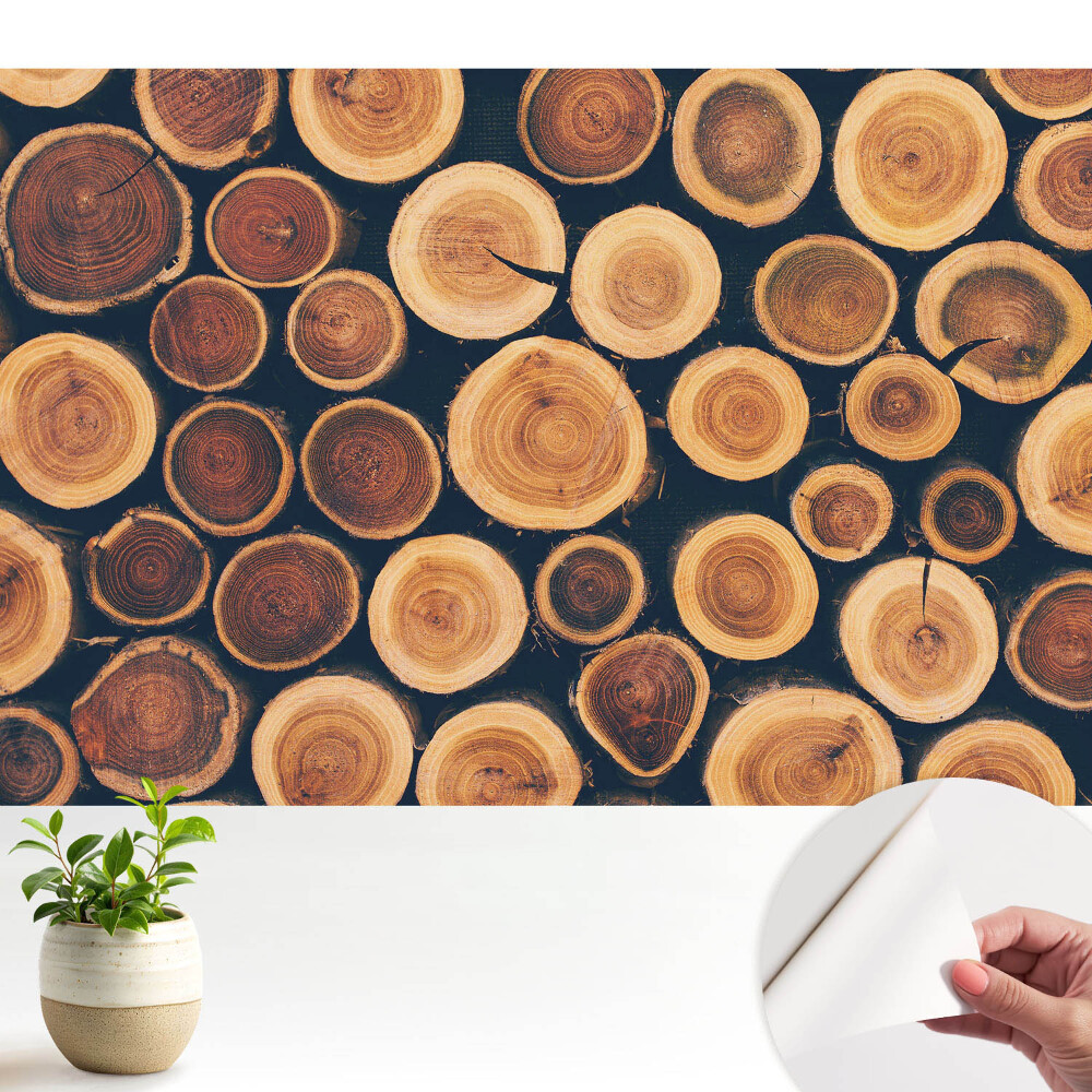 Fototapeta samoprzylepna do salonu Rustykalne drewno naturalna symetria