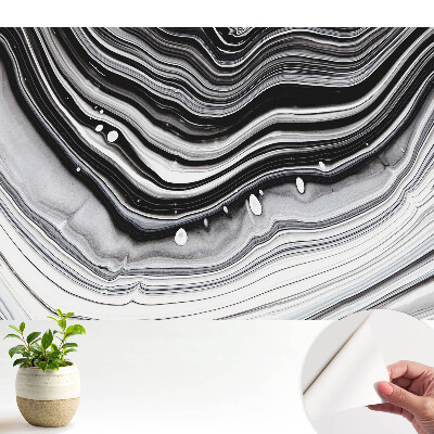 Fototapeta z nadrukiem samoprzylepna Abstrakcyjne fale czerni i bieli