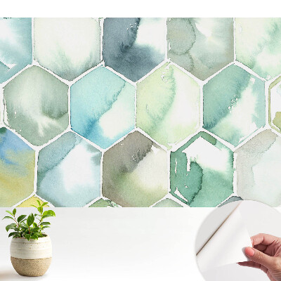 Tapeta fotograficzna samoprzylepna Sześciokątna akwarela harmonia