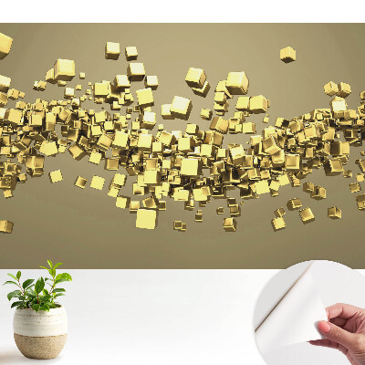 Fototapeta na wymiar do sypialni Żółte sześciany w dynamicznej formie