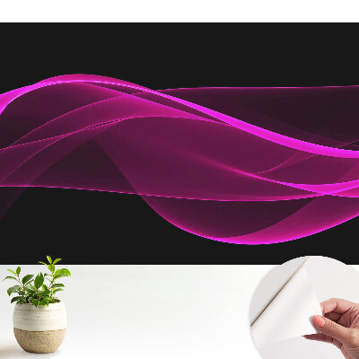 Fototapeta do salonu Energetyczne różowe wstęgi na czarnym tle