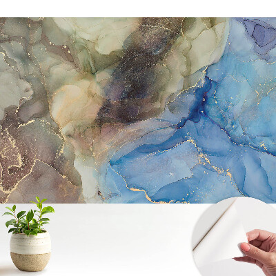 Fototapeta na wymiar do sypialni Abstrakcyjna paleta niebieskich i zielonych kształtów