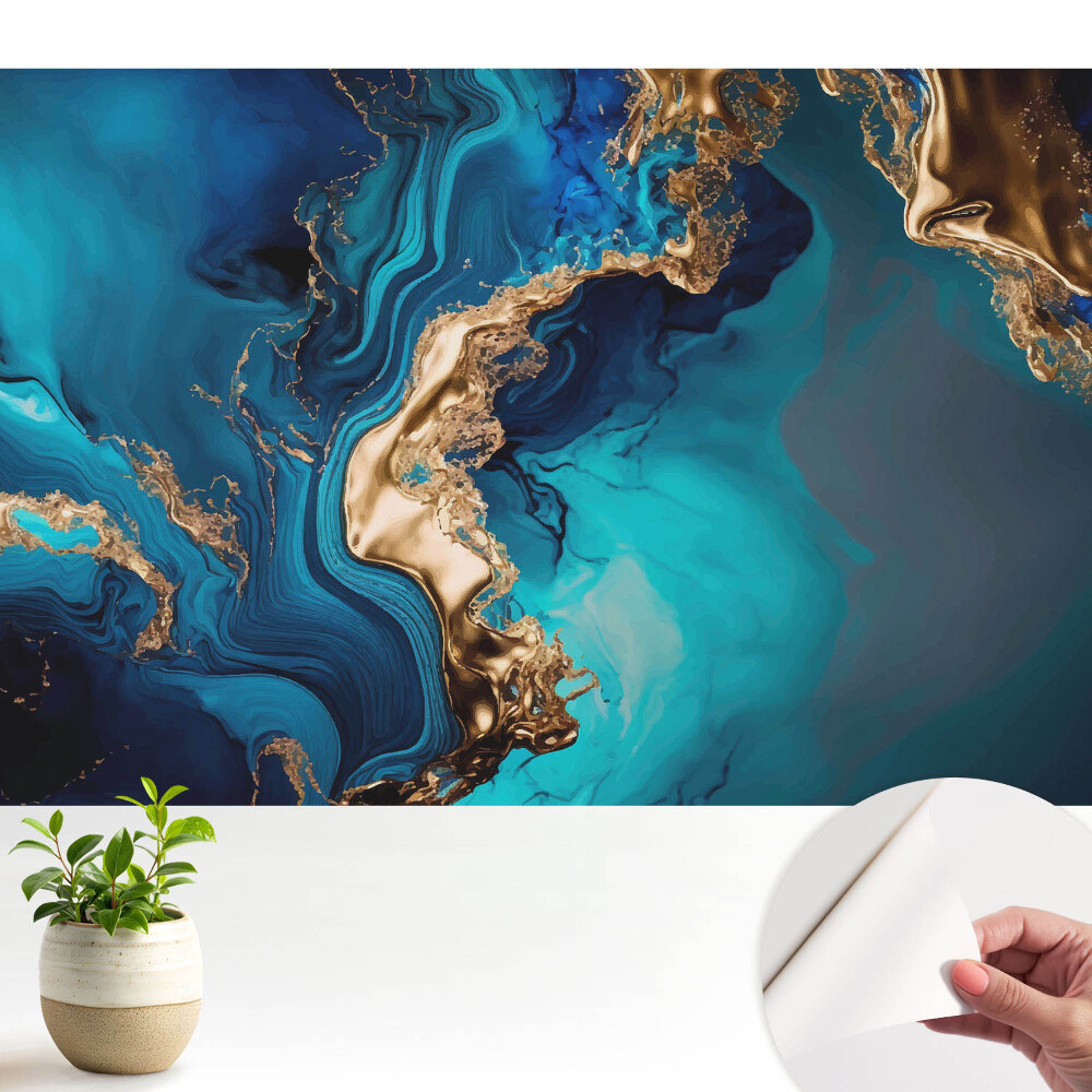 Fototapeta na wymiar do sypialni Abstrakcyjne połączenie niebieskiego i żółtego