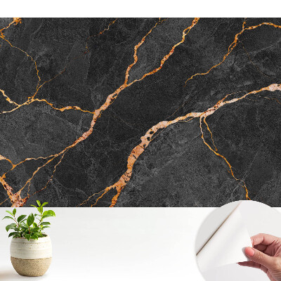 Fototapeta z nadrukiem samoprzylepna Marmurowe czarne tło z żyłkami