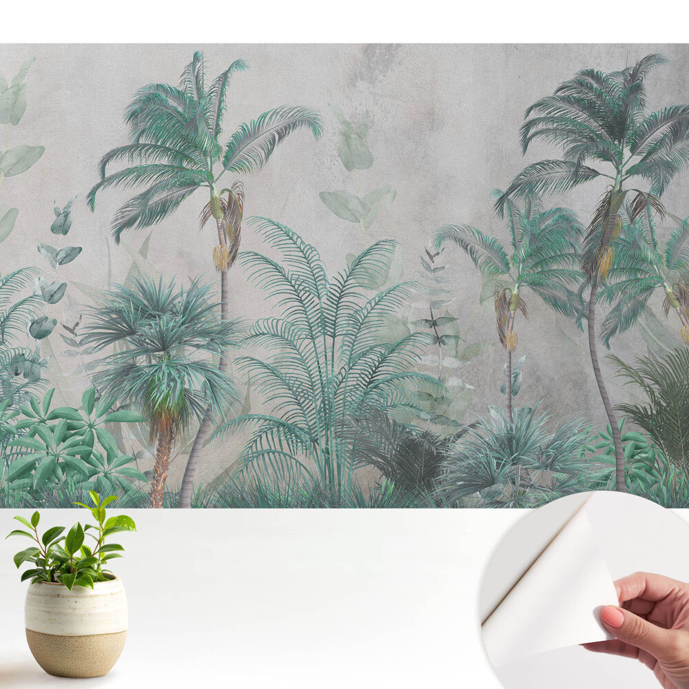 Tapeta fotograficzna samoprzylepna Tropikalne palmy i liście