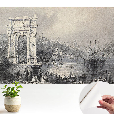 Fototapeta do salonu Historyczna przystań z łukiem antycznym