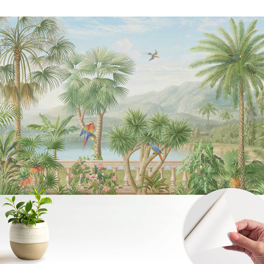 Fototapeta samoprzylepna do salonu Tropikalny widok oazy natury