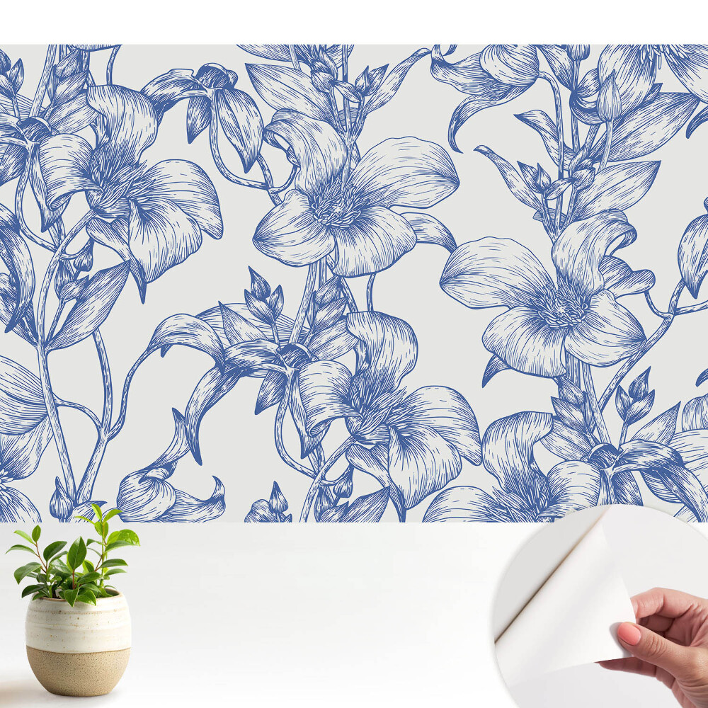 Fototapeta samoprzylepna do salonu Elegancki klasyczny wzór kwiatowy