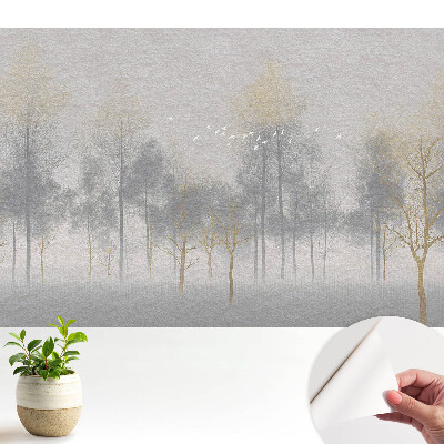 Fototapeta na wymiar do sypialni Delikatna leśna scena o minimalistycznym stylu