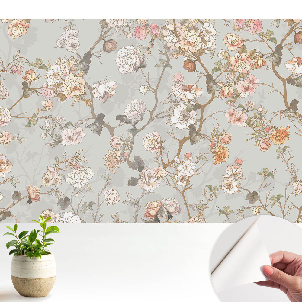 Nowoczesna fototapeta na wymiar Kwiatowy motyw klasyczny pastelowy