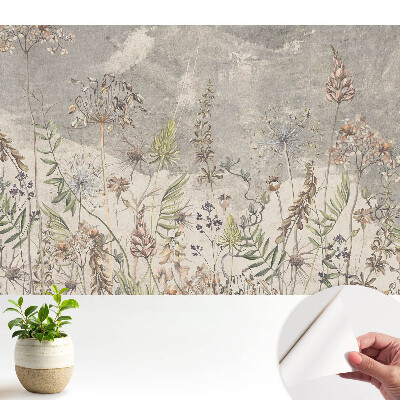 Fototapeta na wymiar do sypialni Rustykalne kwiaty na szarym tle