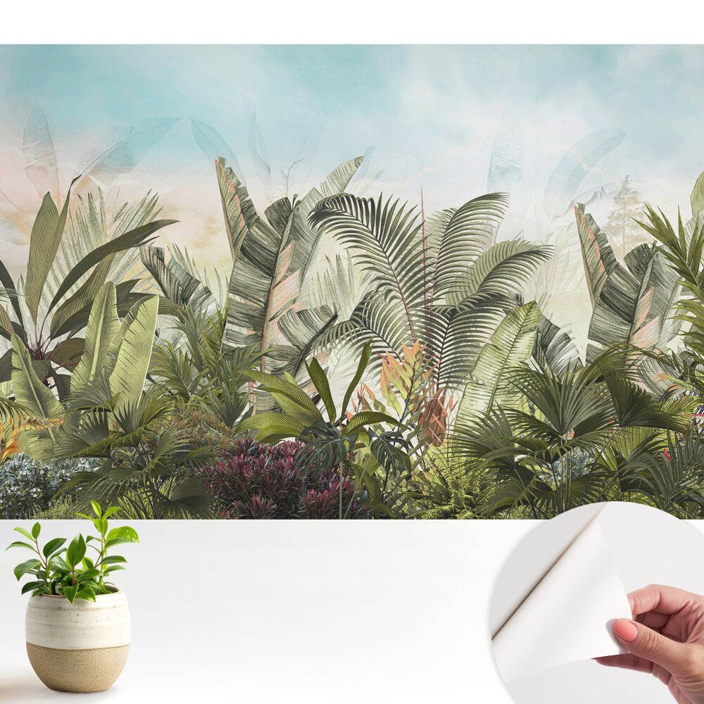 Tapeta fotograficzna samoprzylepna Egzotyczna dżungla pastelowy klimat