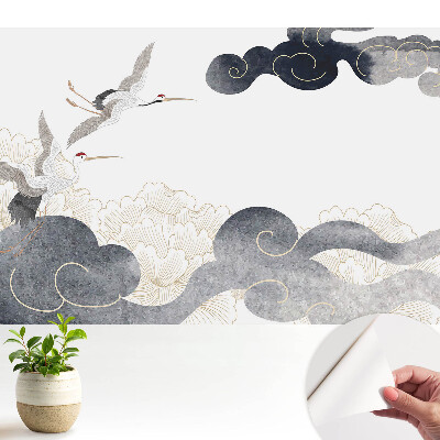 Tapeta fotograficzna samoprzylepna Żurawie i chmury w stylu klasycznym