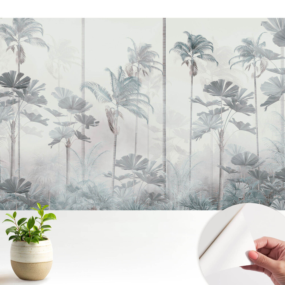Nowoczesna fototapeta na wymiar Egzotyczne palmy w delikatnej mgle