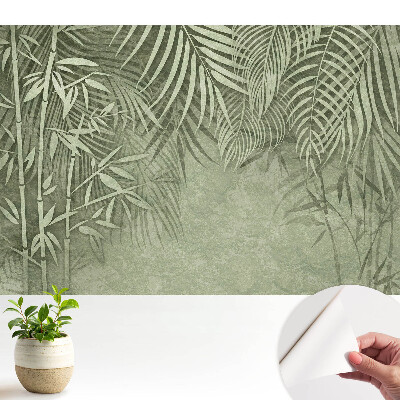 Fototapeta z nadrukiem samoprzylepna Motywy bambusa w zielonych tonacjach