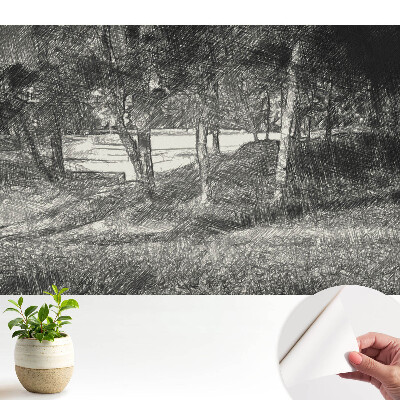 Fototapeta na wymiar do sypialni Pejzaż drzewo rzeka spokój harmonia