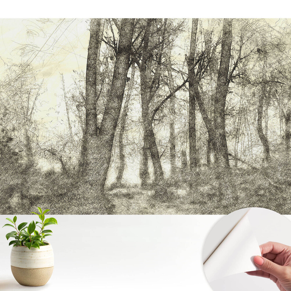 Fototapeta samoprzylepna do salonu Kreskowy las nastrojowy pejzaż