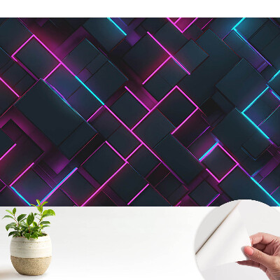 Fototapeta do salonu Geometryczne kształty z neonowym podświetleniem