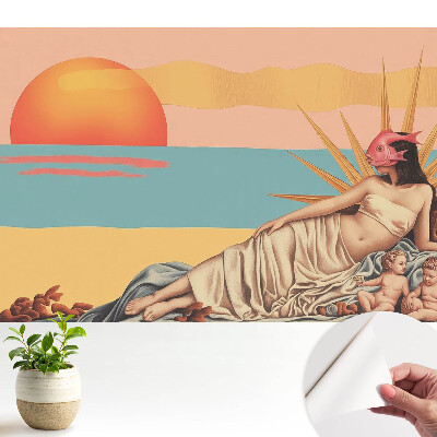 Fototapeta Renesansowy surrealizm pastelowy zachód