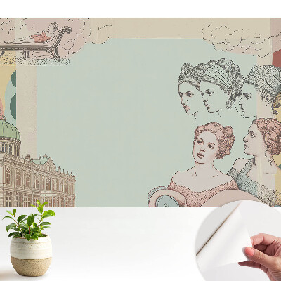 Fototapeta samoprzylepna do salonu Stylowy kolaż historyczny pastelowy