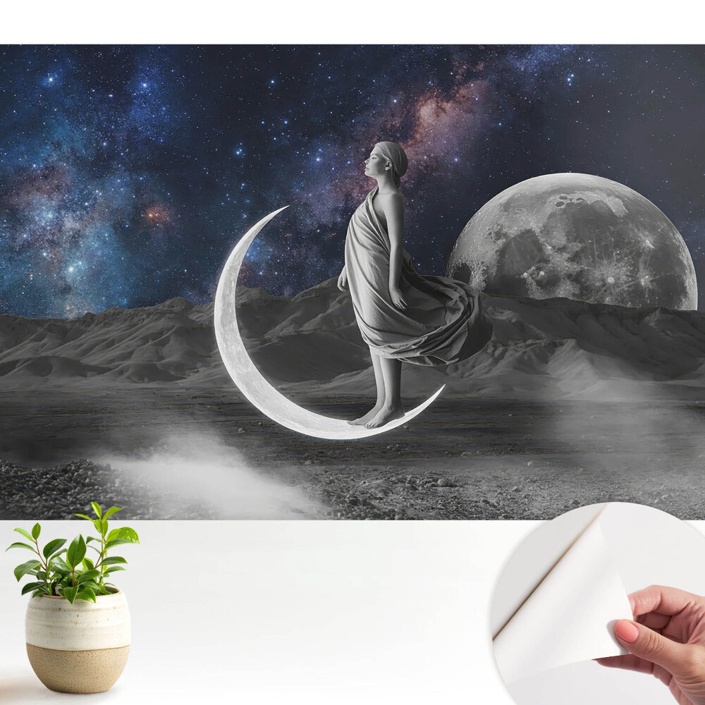Fototapeta Kosmiczna elegancja mistyczna kobieta księżyc