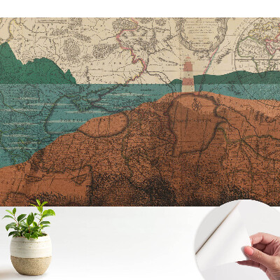 Fototapeta z nadrukiem samoprzylepna Stara mapa z barwami