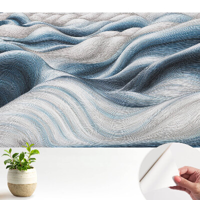 Fototapeta z nadrukiem samoprzylepna Falujące miękkie linie w odcieniach niebieskiego