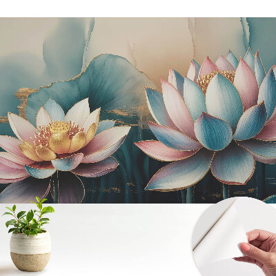 Fototapeta samoprzylepna do salonu Delikatne kwiaty lotosu w abstrakcyjnym stylu