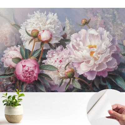 Tapeta fotograficzna samoprzylepna Kwiaty piwonii pastelowe piękno