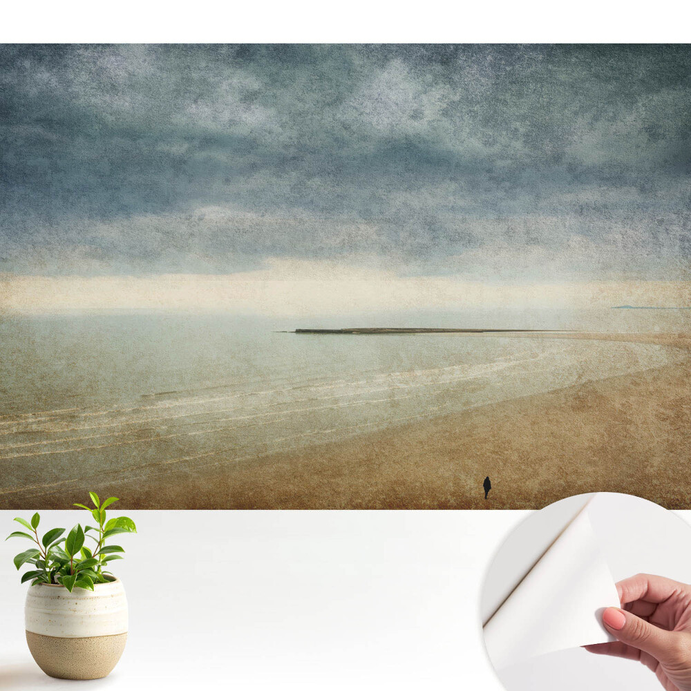 Fototapeta z nadrukiem samoprzylepna Wybrzeże o zachodzie styl retro nastrojowy