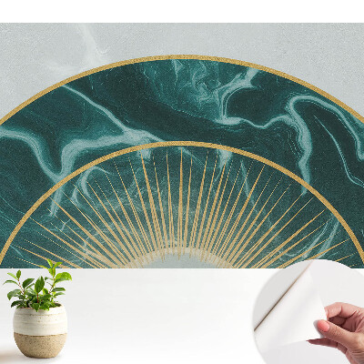 Tapeta fotograficzna samoprzylepna Dekoracyjny półokrąg z zielonym marmurem