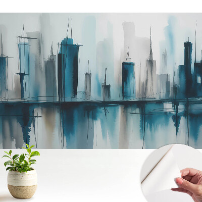 Fototapeta samoprzylepna do salonu Miasto w akwareli spokojny nowoczesny akcent