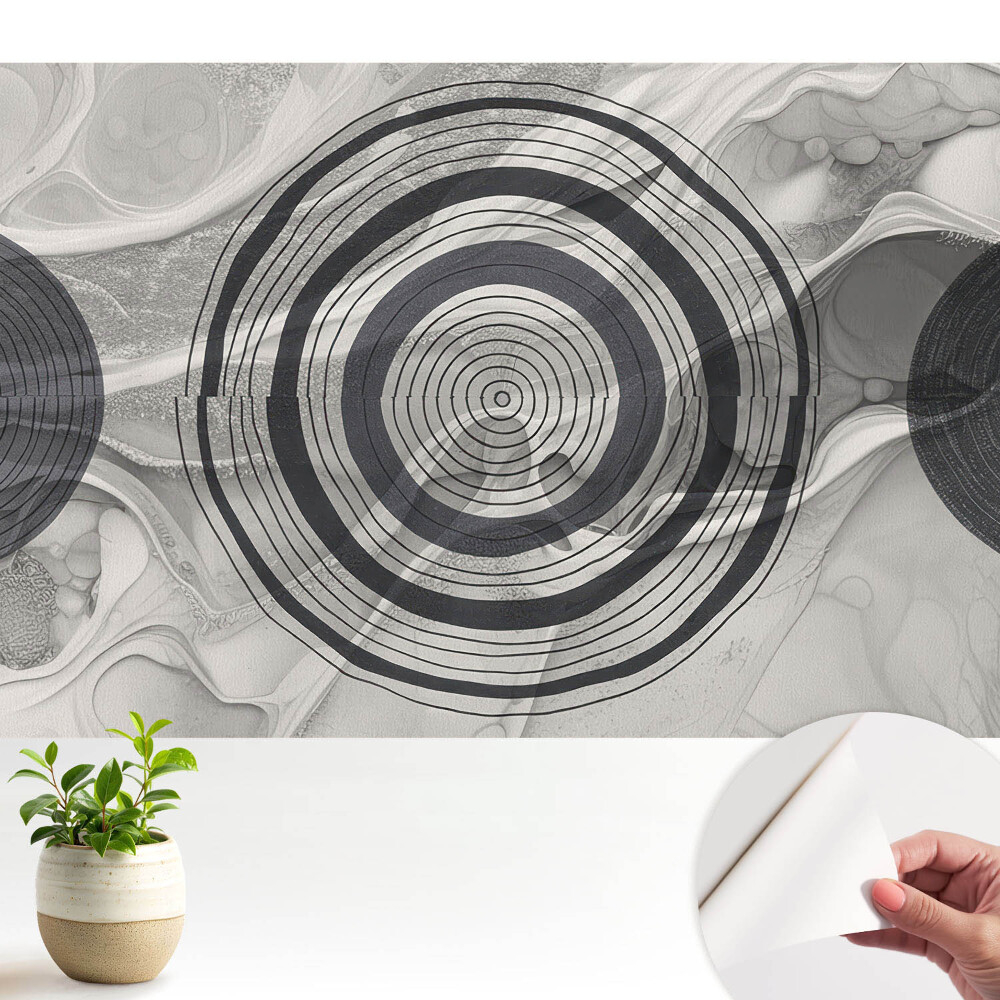 Fototapeta samoprzylepna do salonu Koncentryczne okręgi tonalna abstrakcja