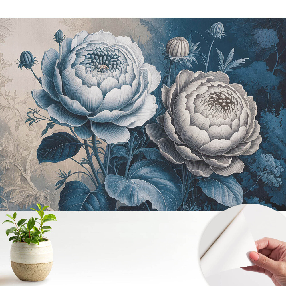 Fototapeta Kwiaty w odcieniach niebieskiego szarości