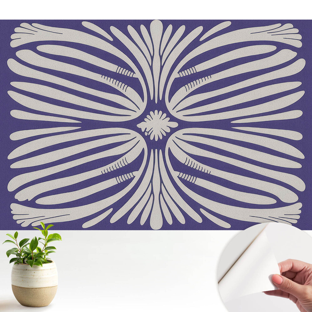 Fototapeta samoprzylepna do salonu Symetryczne motywy kwiatowe na fiolecie