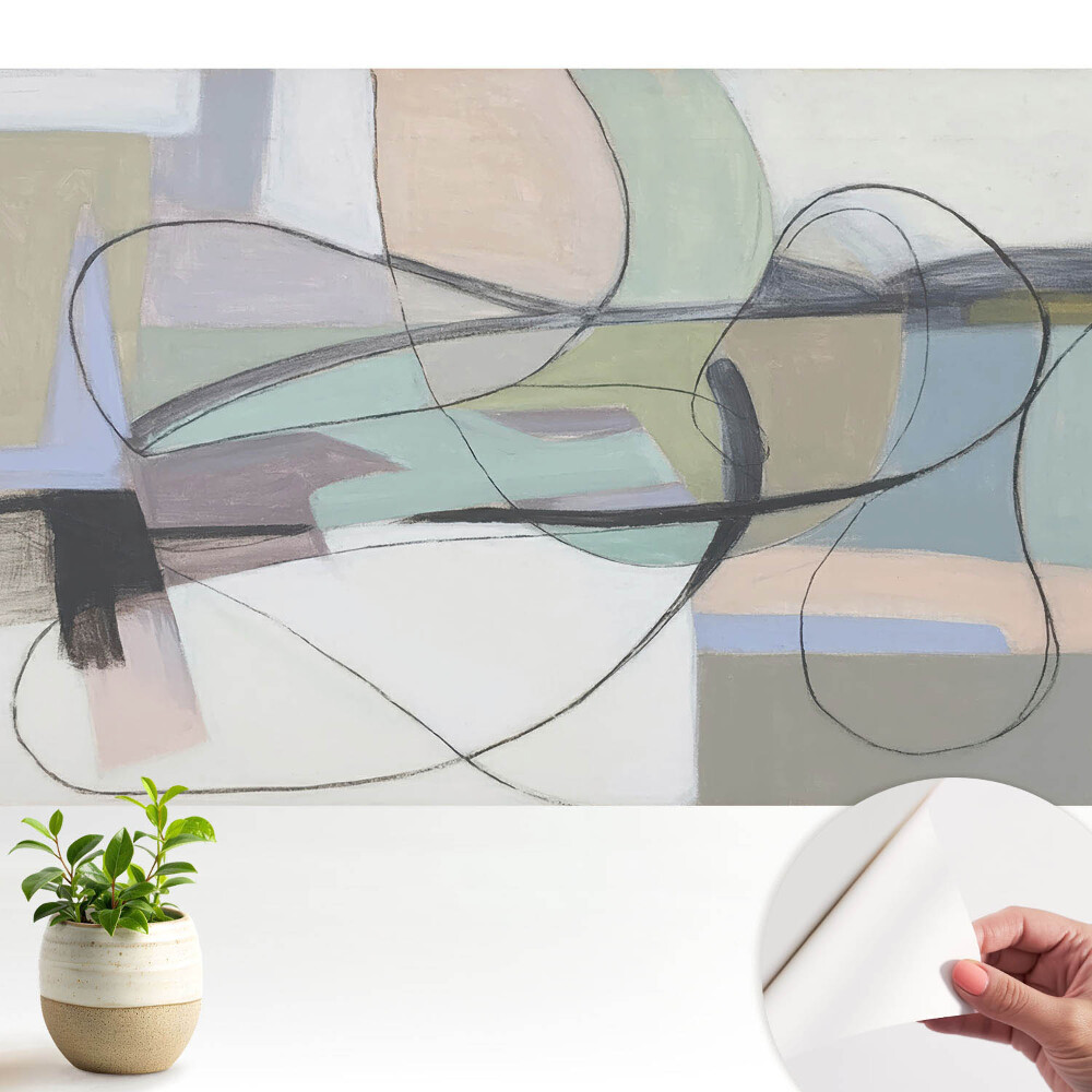 Fototapeta z nadrukiem samoprzylepna Abstrakcyjne pastele i zawiłe linie