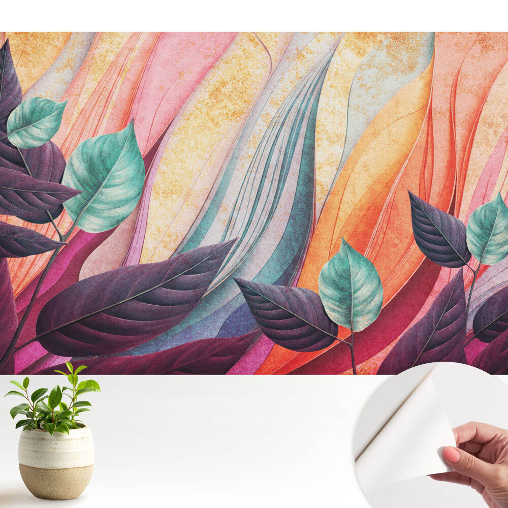 Fototapeta z nadrukiem samoprzylepna Kolorowe liście abstrakcyjne tło