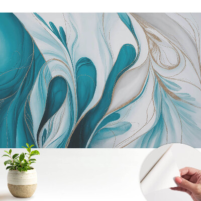 Fototapeta samoprzylepna do salonu Abstrakcyjne niebieskie płynne kształty