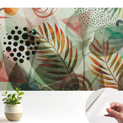 Fototapeta z nadrukiem samoprzylepna Liście abstrakcyjne geometryczne wzory.