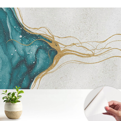 Fototapeta samoprzylepna do salonu Abstrakcja w turkusie i żółci