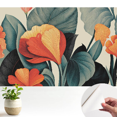 Nowoczesna fototapeta na wymiar Egzotyczne kwiaty harmonijny wzór