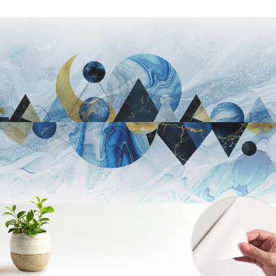 Fototapeta z nadrukiem samoprzylepna Geometryczne formy w odcieniach niebieskiego