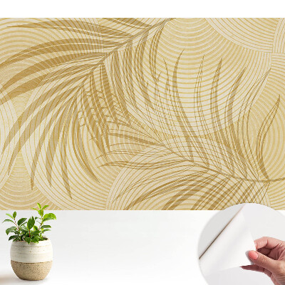 Fototapeta samoprzylepna do salonu Subtelne liście oraz koncentryczne kręgi