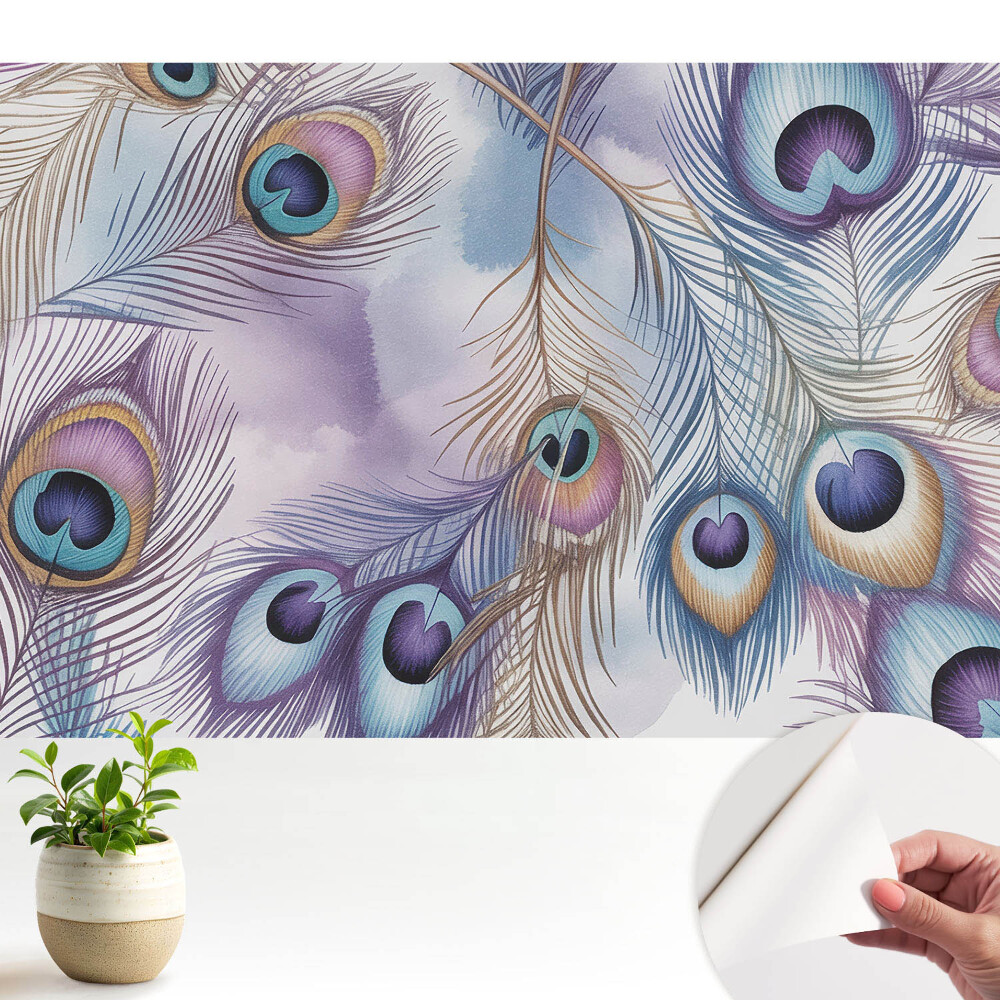 Tapeta fotograficzna samoprzylepna Pastelowe pawie pióra abstrakcyjnie