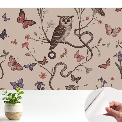 Fototapeta samoprzylepna do salonu Naturalna sielanka motyle i kwiaty