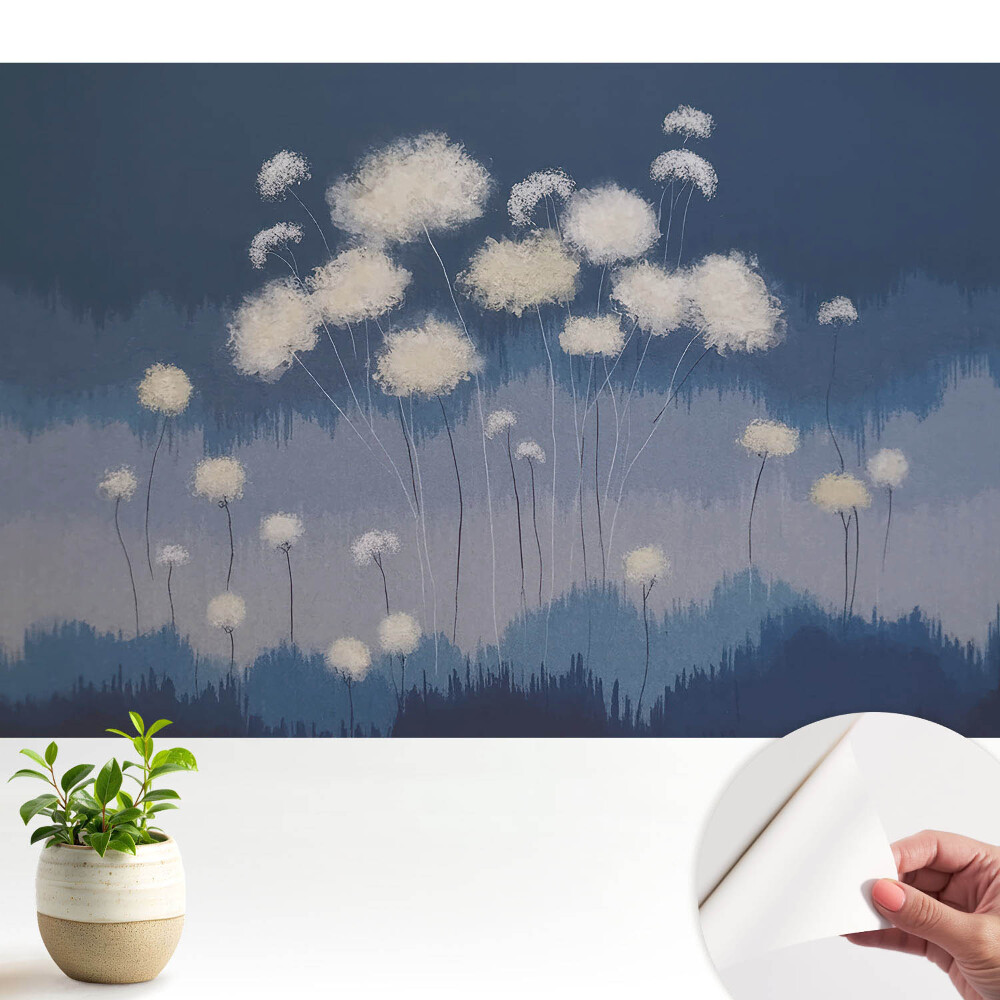 Fototapeta na wymiar do sypialni Dmuchawce niebieska harmonia