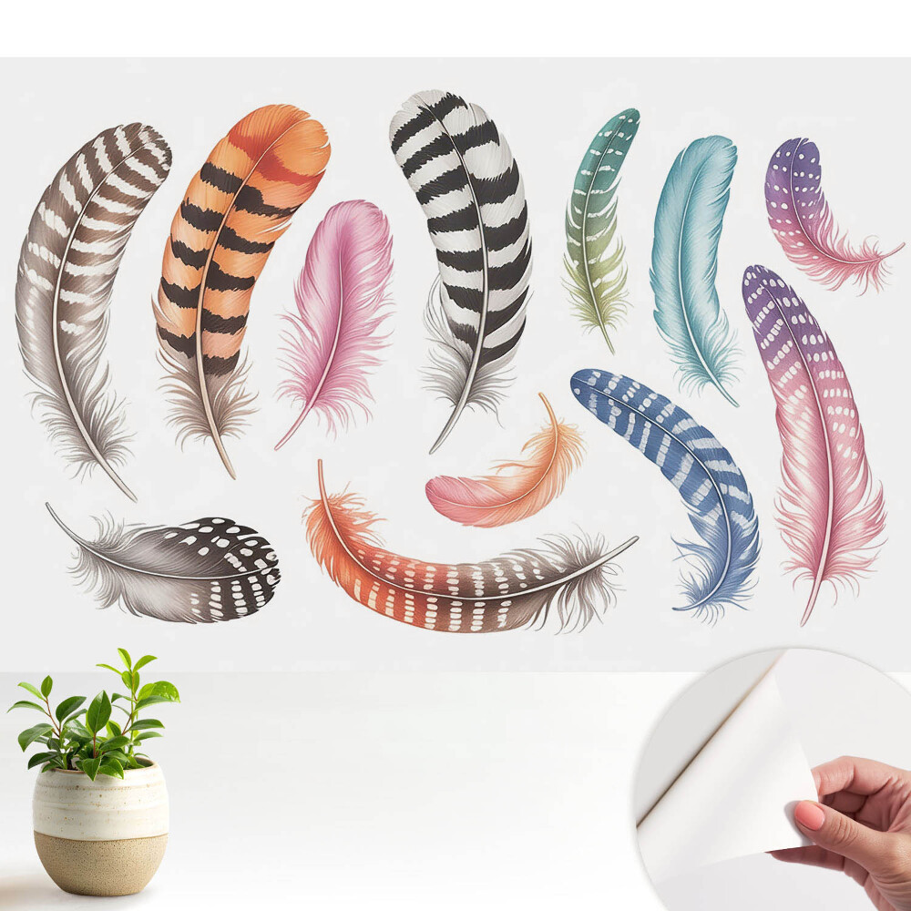 Fototapeta na wymiar do sypialni Kolorowe pióra nowoczesny design