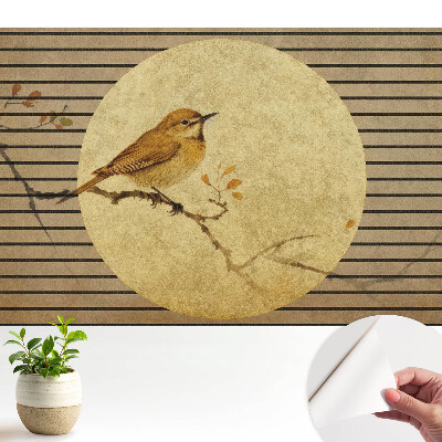 Fototapeta samoprzylepna do salonu Ptak na gałęzi harmonia natury styl japoński