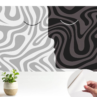 Tapeta fotograficzna samoprzylepna Kontrastujący abstrakcyjny wzór twarzy